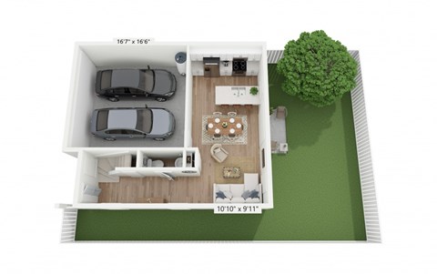 Floor plan for 4 beds, 2.5 baths, 1520 sqft